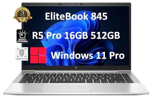 HP EliteBook 845 14 Business Laptop Intel i5 16GB RAM 512GB SSD FHD AMD Ryzen 5 PRO 5650U